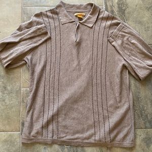 Light Brown L Zip Sweater